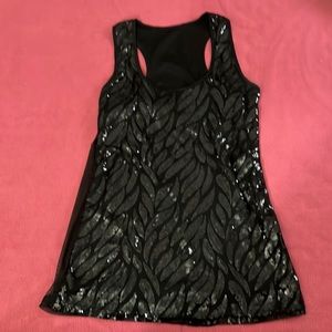 Black shimmer tank top